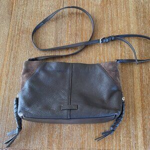 Vince Camuto Brown Leather & Suede Crossbody Bag